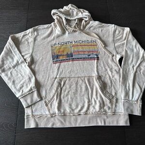 Blue 84 Beige Michigan Graphic Hoodie